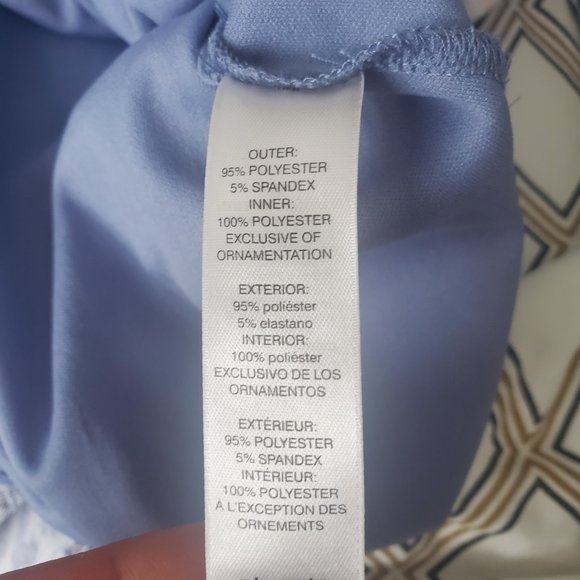 CHICO'S Women's Blue Abstract Print Sweater Light w/ Tank Top Underlay - Picture 9 of 11